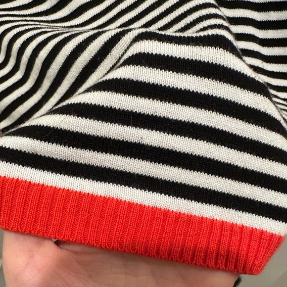 Striped Black and White Top with Red Accents - Picture 5 of 6